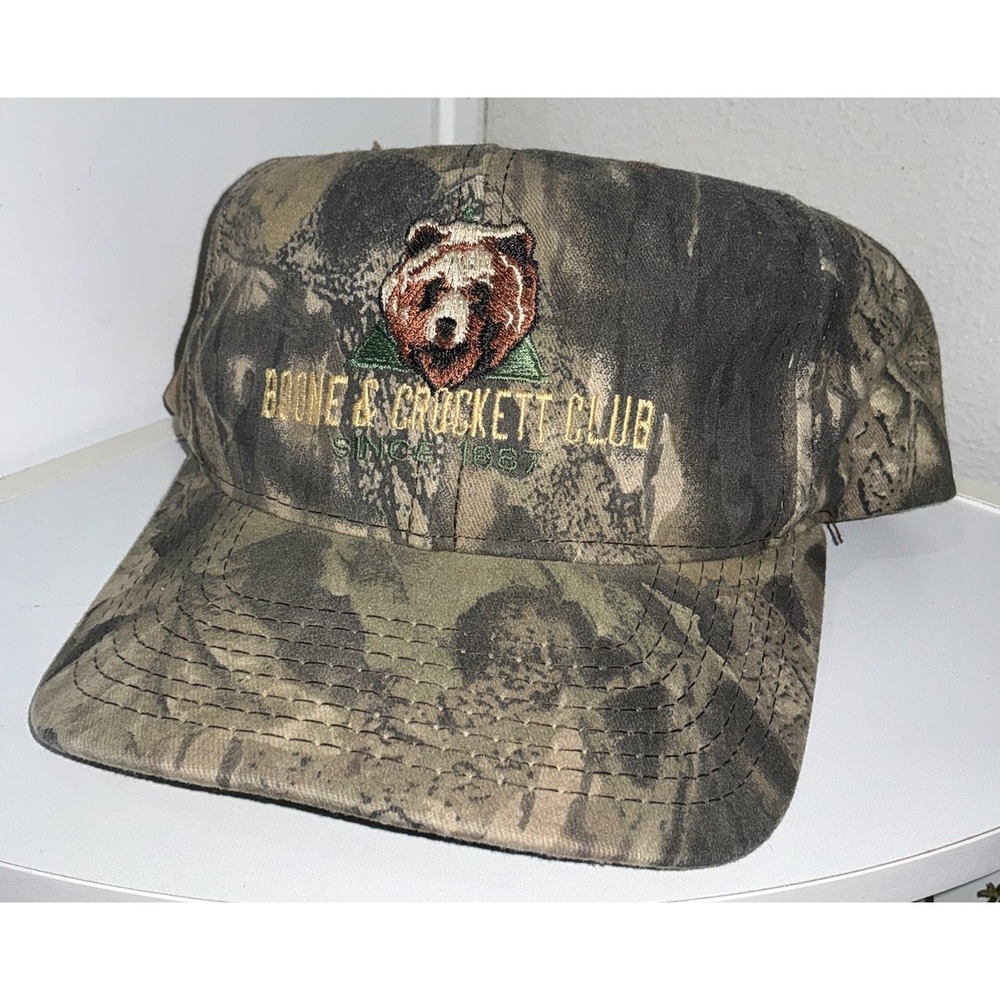 Vintage BOONE & CROCKETT CLUB Camouflage Hat Hunting Cap